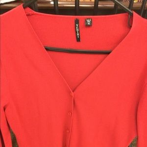 Red button down lightweight long sleeve shirt